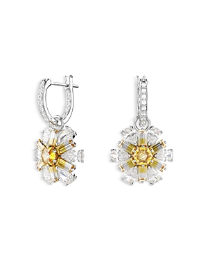 Shop Swarovski Idyllia Drop Earrings In Yellow/silver