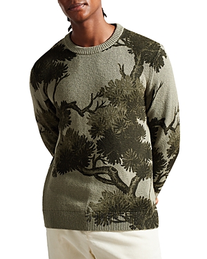 Shop Ted Baker Textured Jacquard Sweater In Pale Green