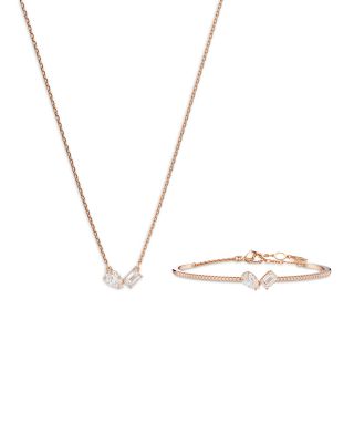 Swarovski - Mesmera Mixed Cut Necklace & Bangle Bracelet Set