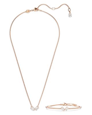 Mesmera Mixed Cut Necklace & Bangle Bracelet Set 