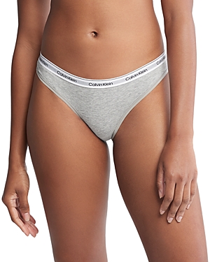 Calvin Klein Standard One Cotton Thong Panty In Grey Heather In Gray Heather