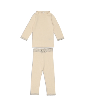 Maniere Maneire Unisex Half Flecked Sweater & Sweatpants Set - Baby, Little Kid In Cream