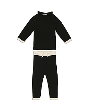 Shop Maniere Maneire Unisex Half Flecked Sweater & Sweatpants Set - Baby, Little Kid In Black/white