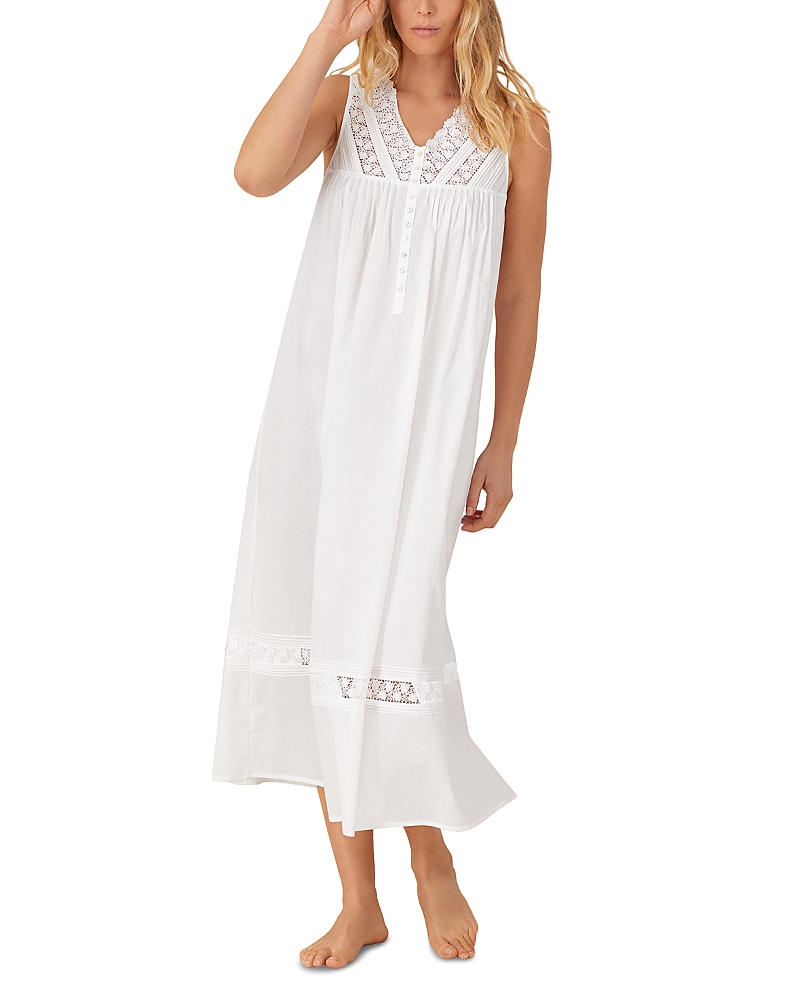 Shop Eileen West Cotton Lace Trim Ballet Nightgown In White