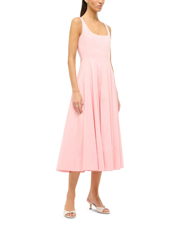 Shop Staud Wells Dress In Pearl Pink