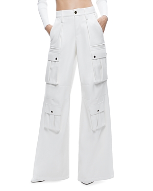 Alice and Olivia Joette Faux Leather Wide Leg Cargo Pants