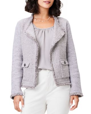 Nic+Zoe Fringe Mix Knit Pocket Blazer