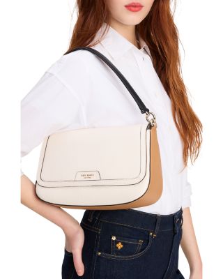 Hudson Color Blocked Pebbled Leather Flap Shoulder Bag