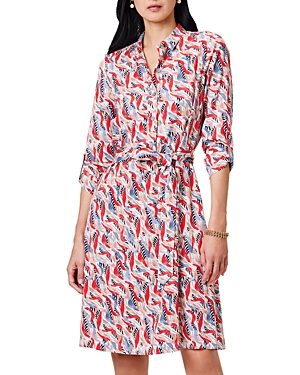 Shop Nic + Zoe Nic+zoe Coral Waves Live In Shirtdress In Neutral Multi