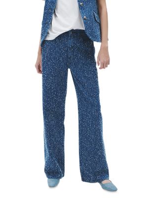 rag & bone - Logan High Rise Wide Leg Jeans in Midtweed