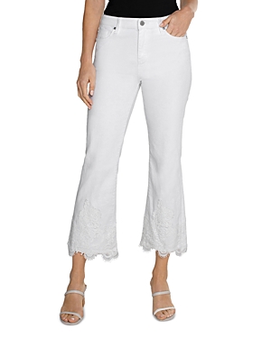 Shop Liverpool Los Angeles Hannah Crop Mid Rise Flare Jeans In Bright White