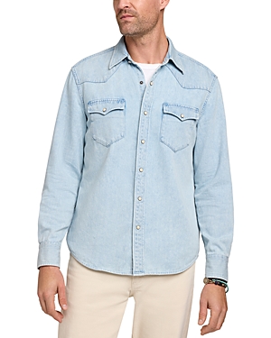 Shop Faherty The Western Long Sleeve Button Front Shirt In Rocky River Wash