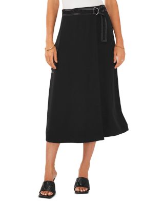 VINCE CAMUTO - Faux Wrap Midi Skirt