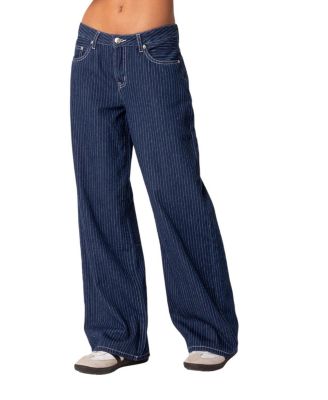 Pinstripe Low Rise Jeans