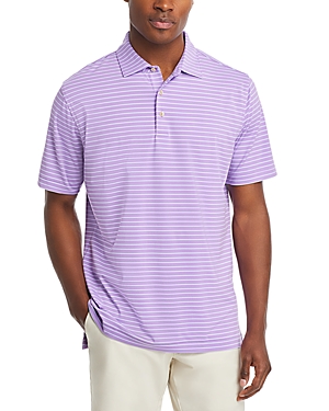 Peter Millar Drum Stripe Performance Jersey Polo In Dragonfly
