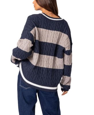 Romie V Neck Cable Knit Sweater