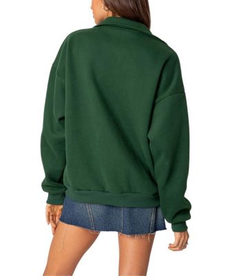 Edikted Oversized Quarter Zip Sweatshirt