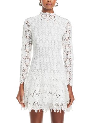 Joy Lace Mock Neck Mini Dress