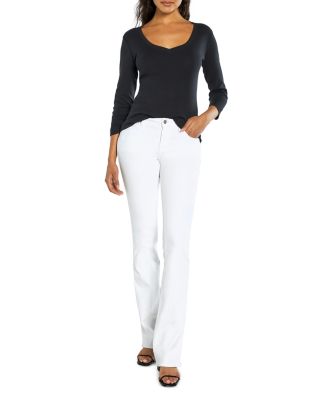 Cotton V Neck Three Quarter Sleeve Tee