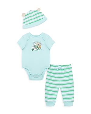 Shop Little Me Boys' Golf Pals Bodysuit Pant Set & Hat - Baby In Multi Stripe