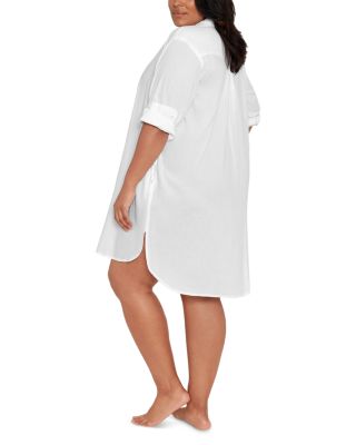 Plus Size Cotton Maxi Beach Shirt