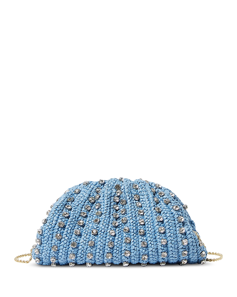 Loeffler Randall Bailey Embellished Pleated Raffia Clutch