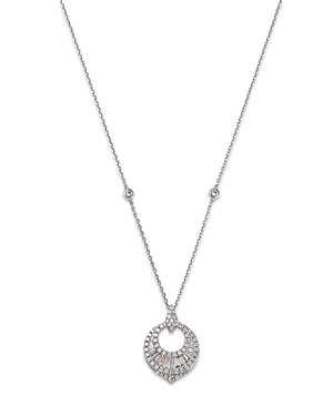 Shop Bloomingdale's Diamond Round & Baguette Pendant Necklace In 14k White Gold, 0.65 Ct. T.w.