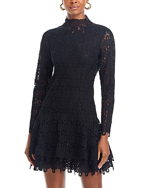 Simkhai Joy Lace Mock Neck Mini Dress