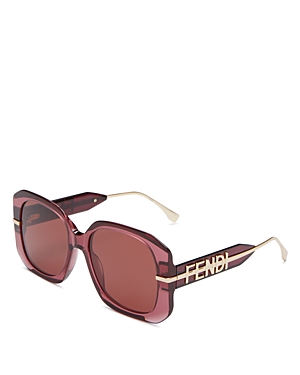 Shop Fendi Graphy Square Sunglasses, 55mm In Pink/red Solid