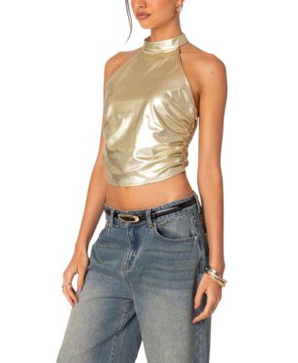 Karter Metallic Halter Top