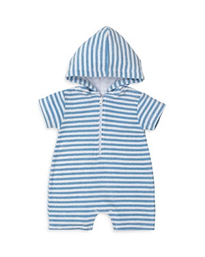 Kissy Kissy Boys' Hooded Terry Romper - Baby In Light Blue