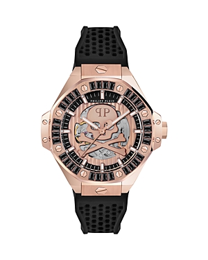 Shop Philipp Plein Plein $keleton Royal Watch, 46mm In Rose Gold/black