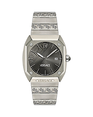 Shop Versace Antares Watch, 44mm X 42mm In Titanium