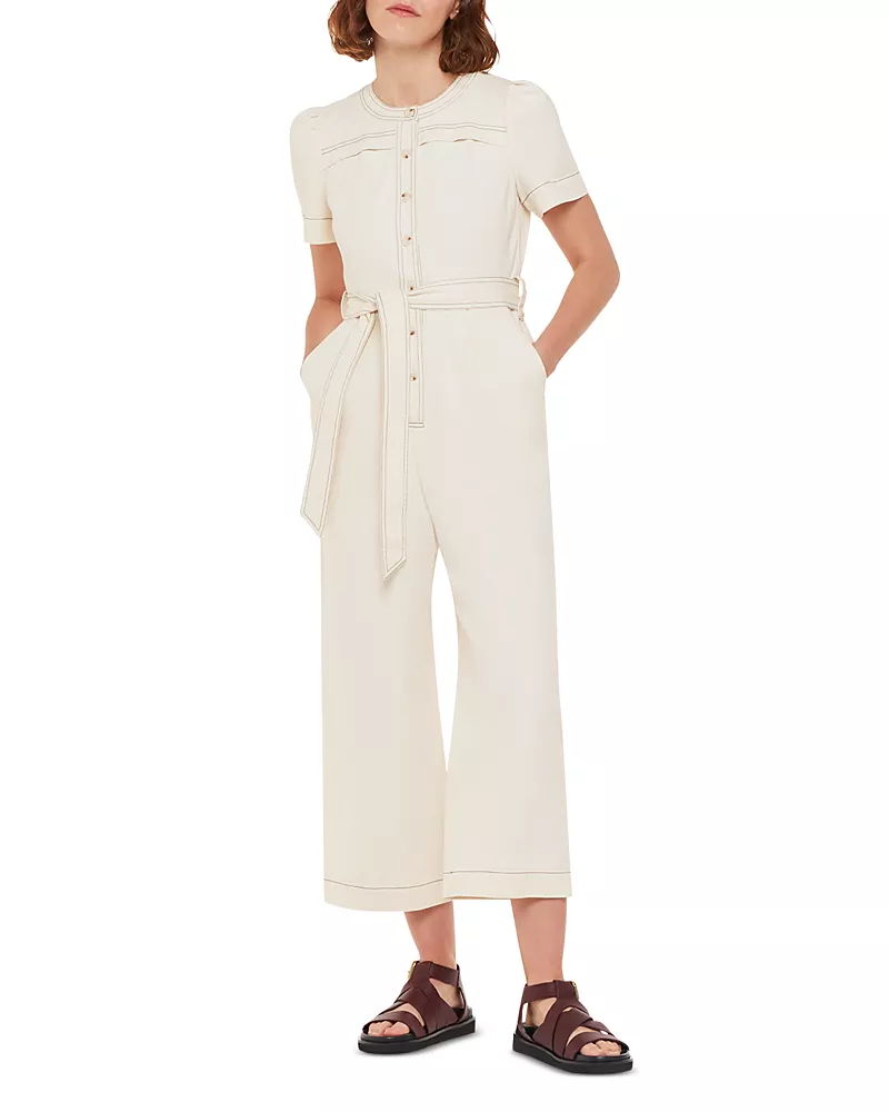 Whistles Alana Cotton Denim Jumpsuit