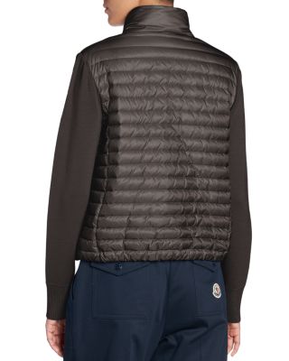 Quilted Wool Puffer Cardigan