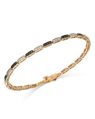 Bloomingdale's Fine Collection Black and White Diamond Bracelet in 14K Yellow Gold, 1.30 ct. t. w. - Exclusive