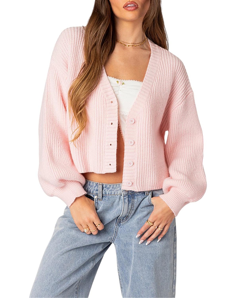 Edikted Sabrina Chunky Knit Cropped Cardigan