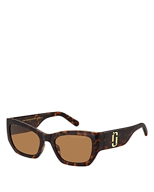 Shop Marc Jacobs Cat Eye Sunglasses, 53mm In Havana/brown Solid