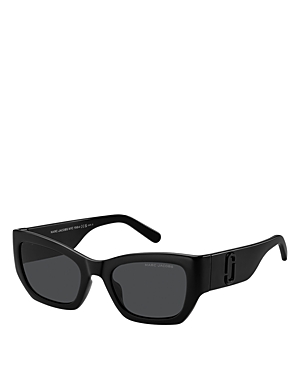 Shop Marc Jacobs Cat Eye Sunglasses, 53mm In Black/gray Solid