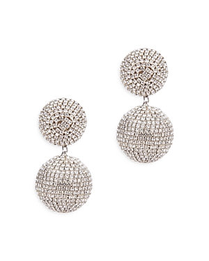 Shop Deepa By Deepa Gurnani Krystal Rhinestone Drop Earrings In Silver