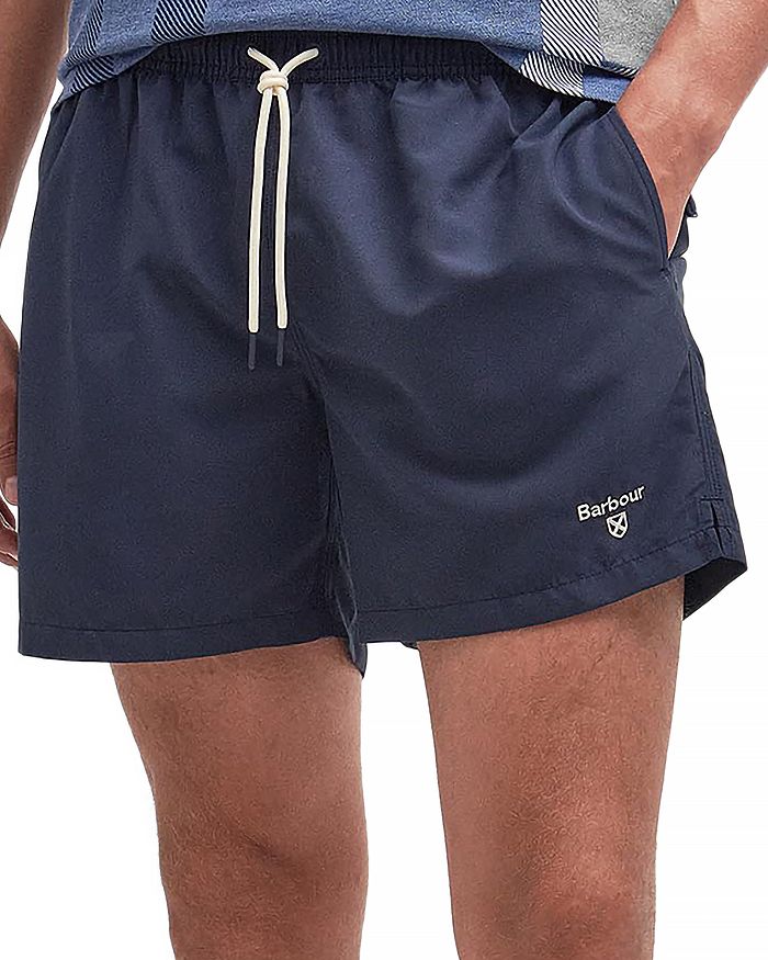 Shop Barbour Staple Logo 5 Swim Shorts In Navy