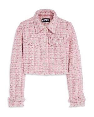 Katiejnyc Girls' Tween Charlize Jacket - Big Kid In Pink Boucle