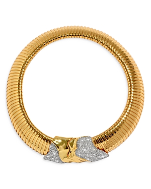 Alexis Bittar Solanales Tubogas Collar Necklace, 15 In Gold/crystal