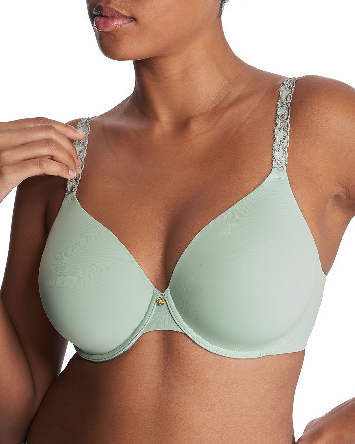 Shop Natori Pure Luxe Full Fit Contour Bra In Morning Dew/smoky