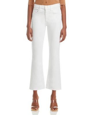 The Callie High Rise Cropped Flare Jeans in White