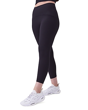 Shop Spanx Booty Boost Active Contour Rib 7/8 Leggings In Very Black