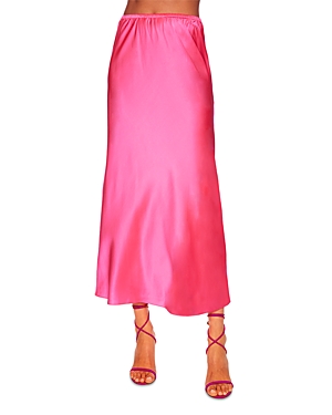 Susana Monaco Silk Bias Skirt In Shocking Pink