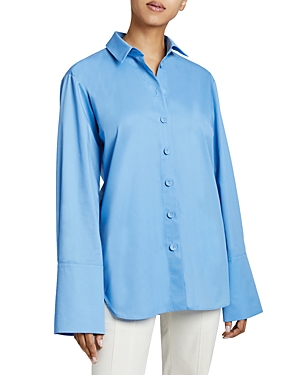 Santorelli Trina Button-down Cotton Poplin Shirt In Cornflower