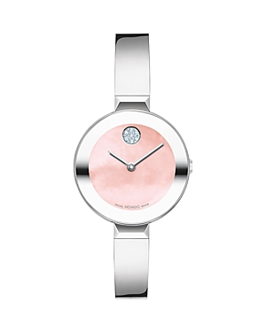 Shop Movado Bold Bangle Watch, 28mm In Pink/silver
