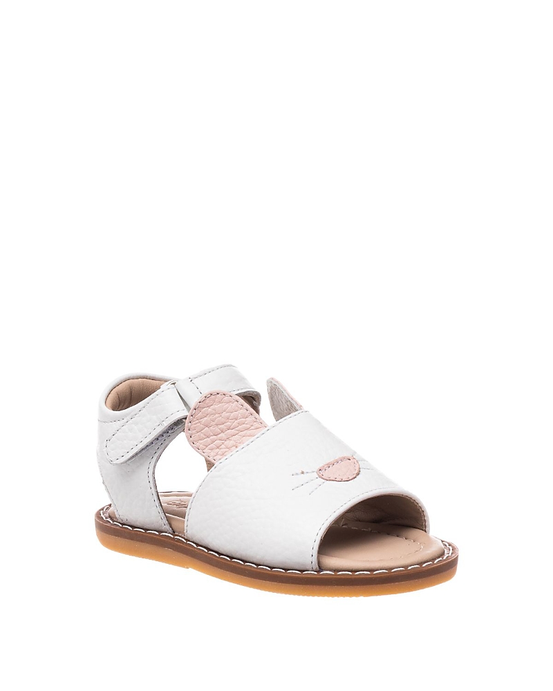 Elephantito Girls' Bunny Sandal - Toddler, Little Kid In White